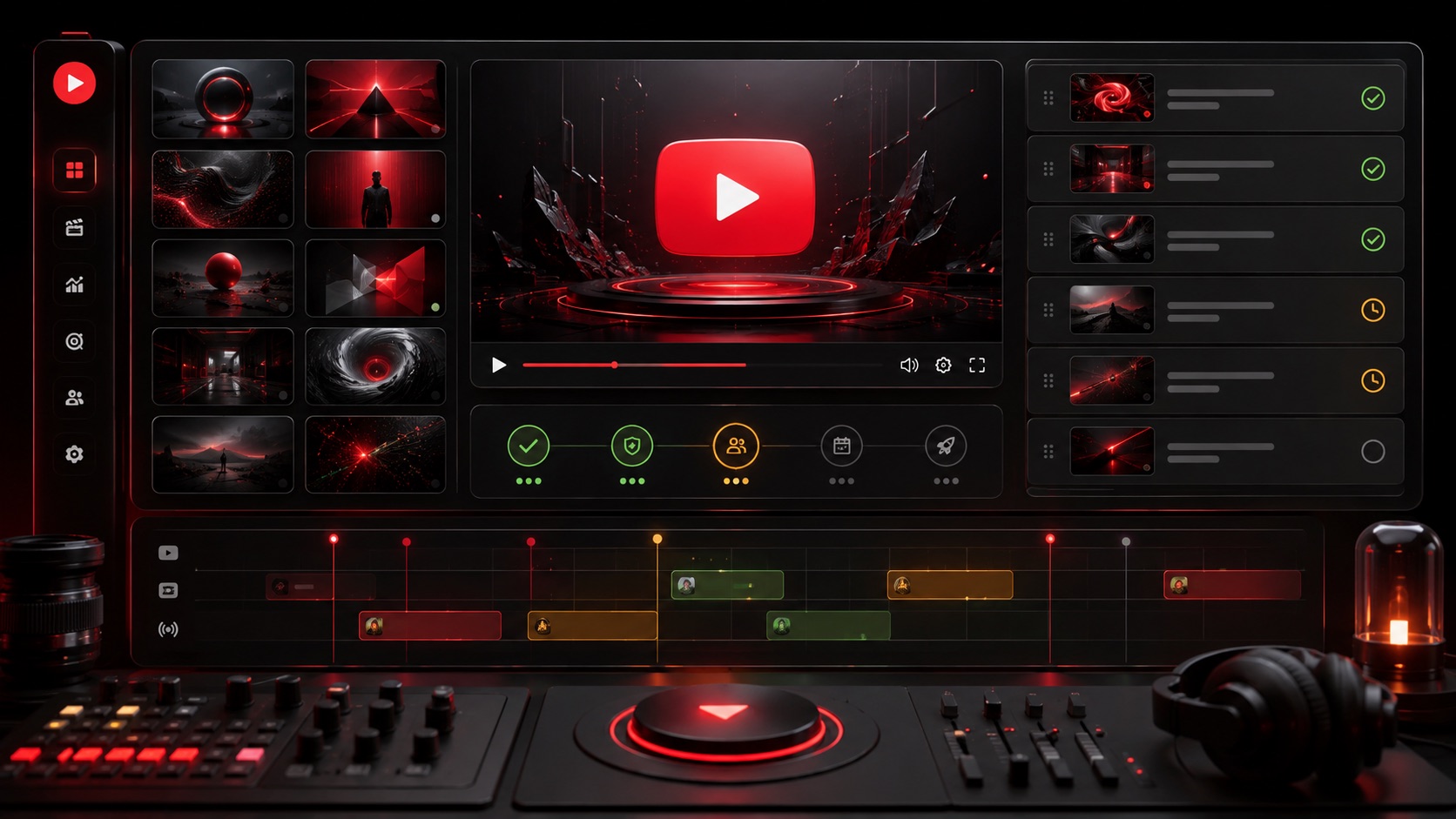 YouTube videosu için yayın onayı ve zaman çizelgesini gösteren görsel